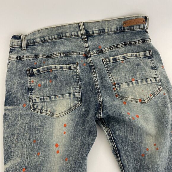 Evolution in Design Jeans Men's 38x32 Distressed Color Splash Y2K Hip Hop Skater - Picture 10 of 13